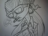 Detail Graffiti Character Girl Gangster Nomer 2