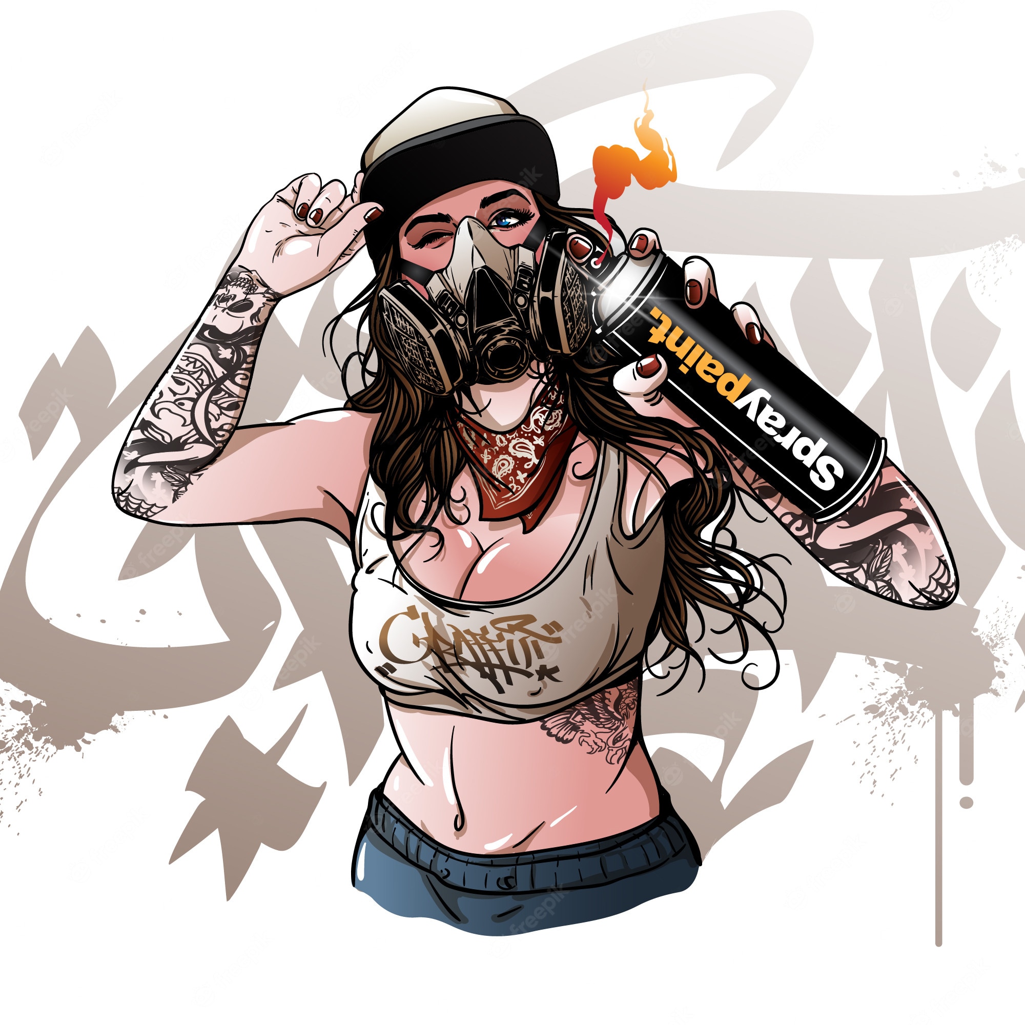 Detail Graffiti Character Girl Gangster Nomer 19