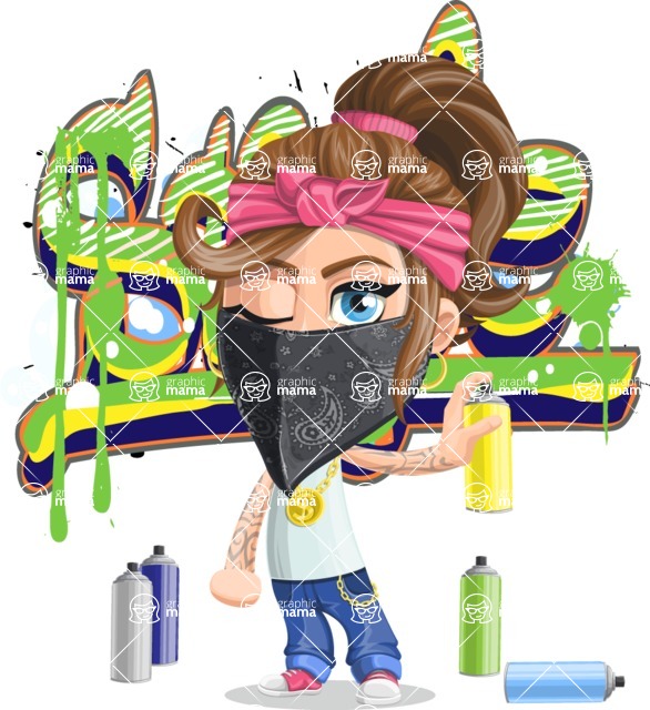 Detail Graffiti Character Girl Gangster Nomer 5