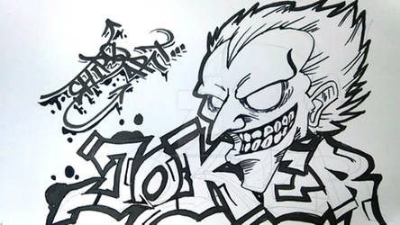 Detail Graffiti Character Monster Hitam Putih Nomer 24