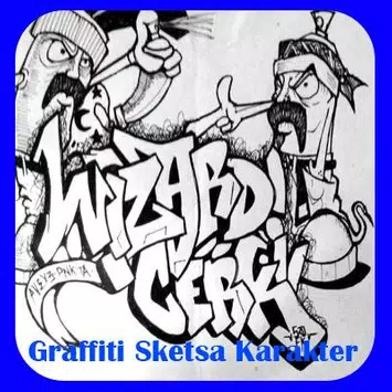 Detail Graffiti Character Monster Hitam Putih Nomer 29
