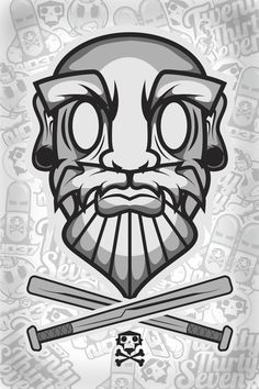 Detail Graffiti Character Monster Hitam Putih Nomer 37