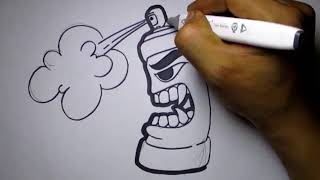 Detail Graffiti Character Monster Hitam Putih Nomer 43