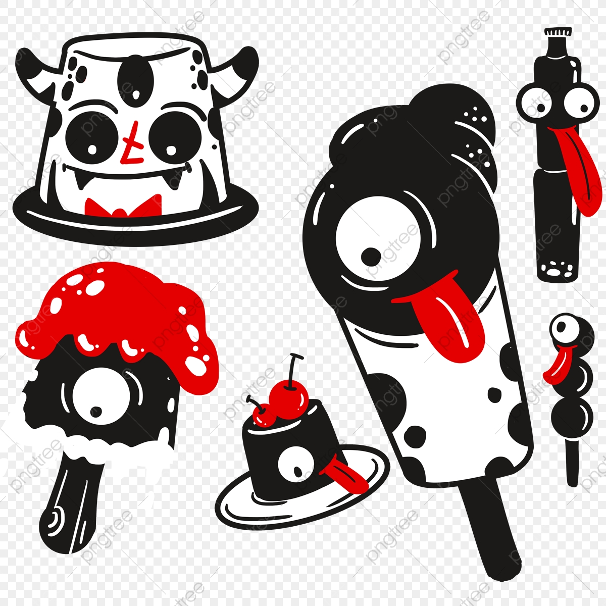 Detail Graffiti Character Monster Hitam Putih Nomer 46