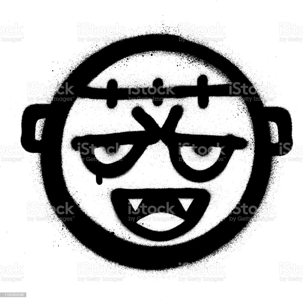 Detail Graffiti Character Monster Hitam Putih Nomer 51