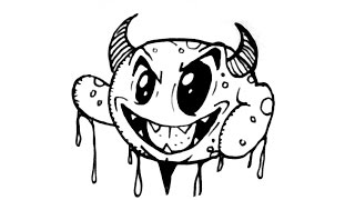 Detail Graffiti Character Monster Sketch 3d Berwarna Nomer 29