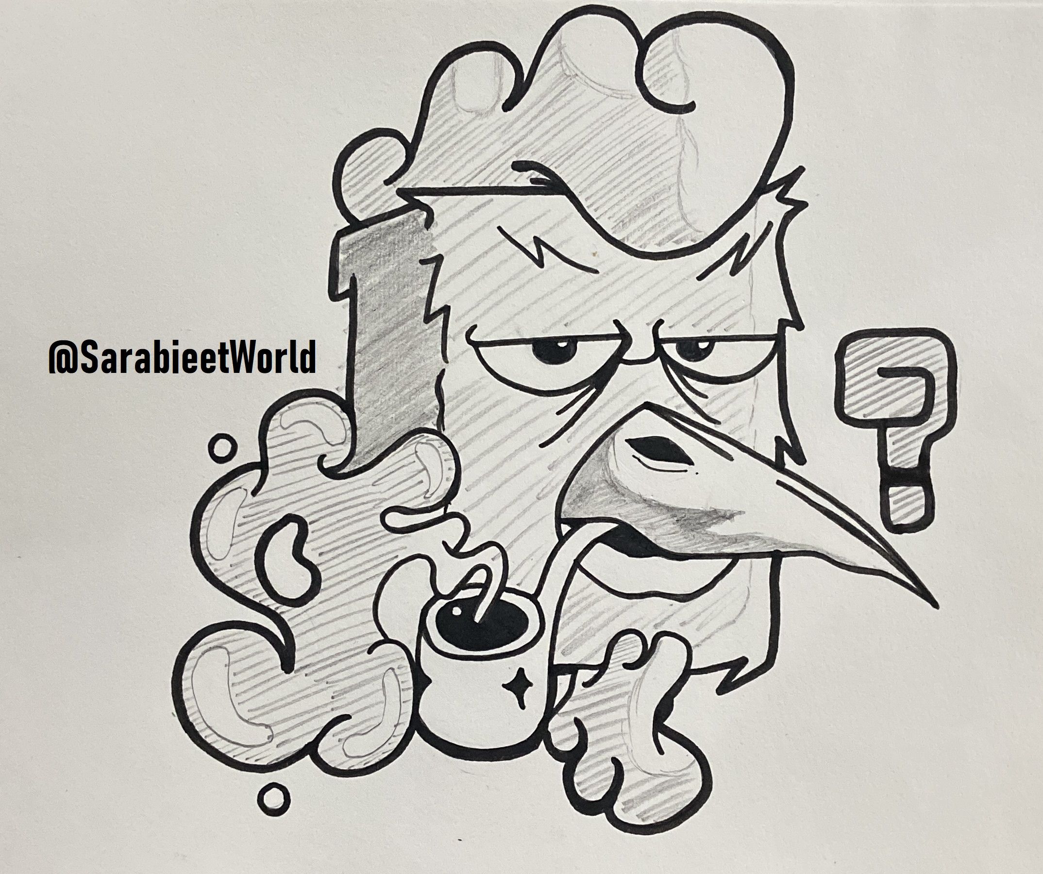 Detail Graffiti Character Monster Sketch 3d Berwarna Nomer 10