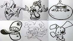 Detail Graffiti Character Monster Sketch Berwarna 3d Nomer 14