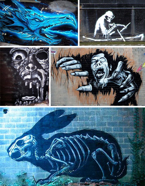 Detail Graffiti Character Monster Sketch Berwarna 3d Nomer 19