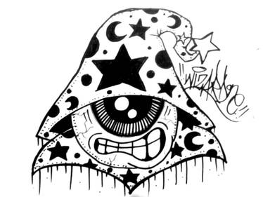 Detail Graffiti Character Monster Sketch Berwarna 3d Nomer 6