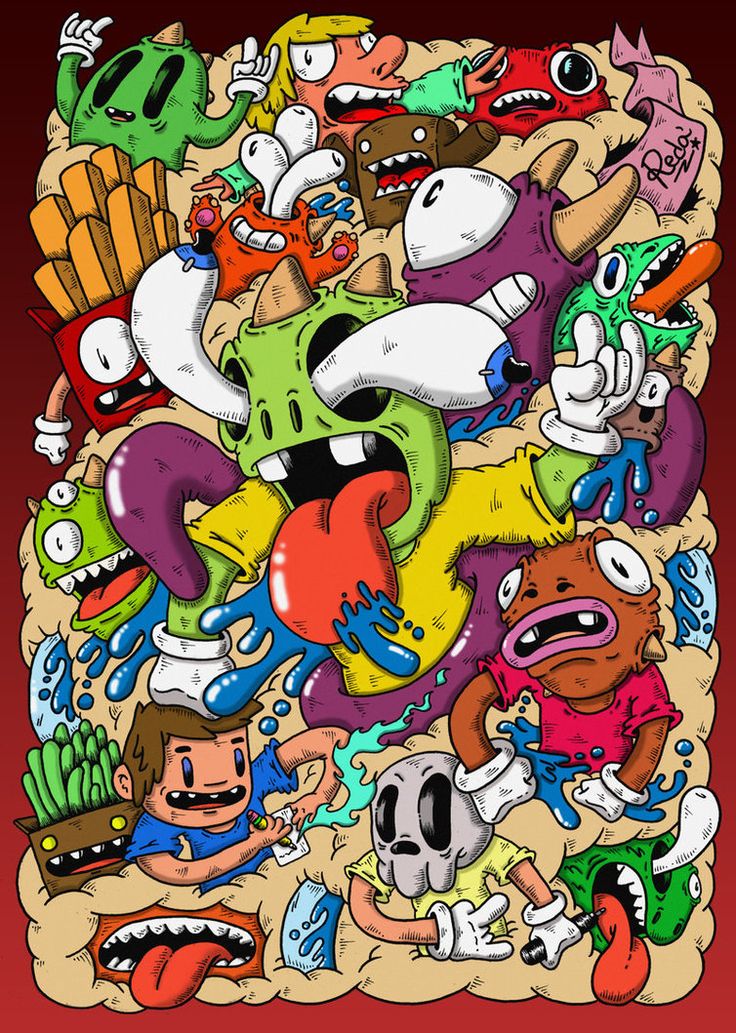 Detail Graffiti Character Monster Sketch Full Colour Nomer 3
