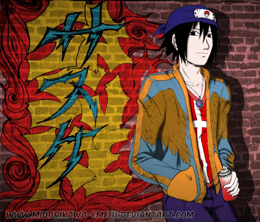 Detail Graffiti Character Sasuke Nomer 2