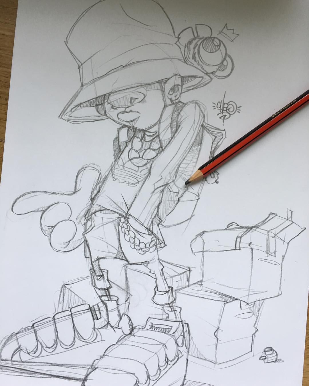 Detail Graffiti Character Sketch Gangster Nomer 2