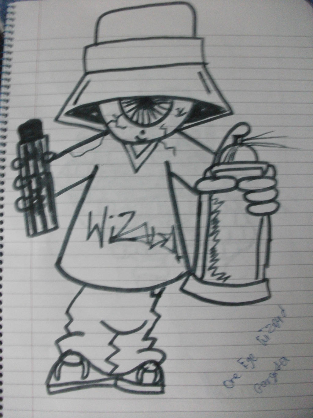 Detail Graffiti Character Sketch Gangster Nomer 10