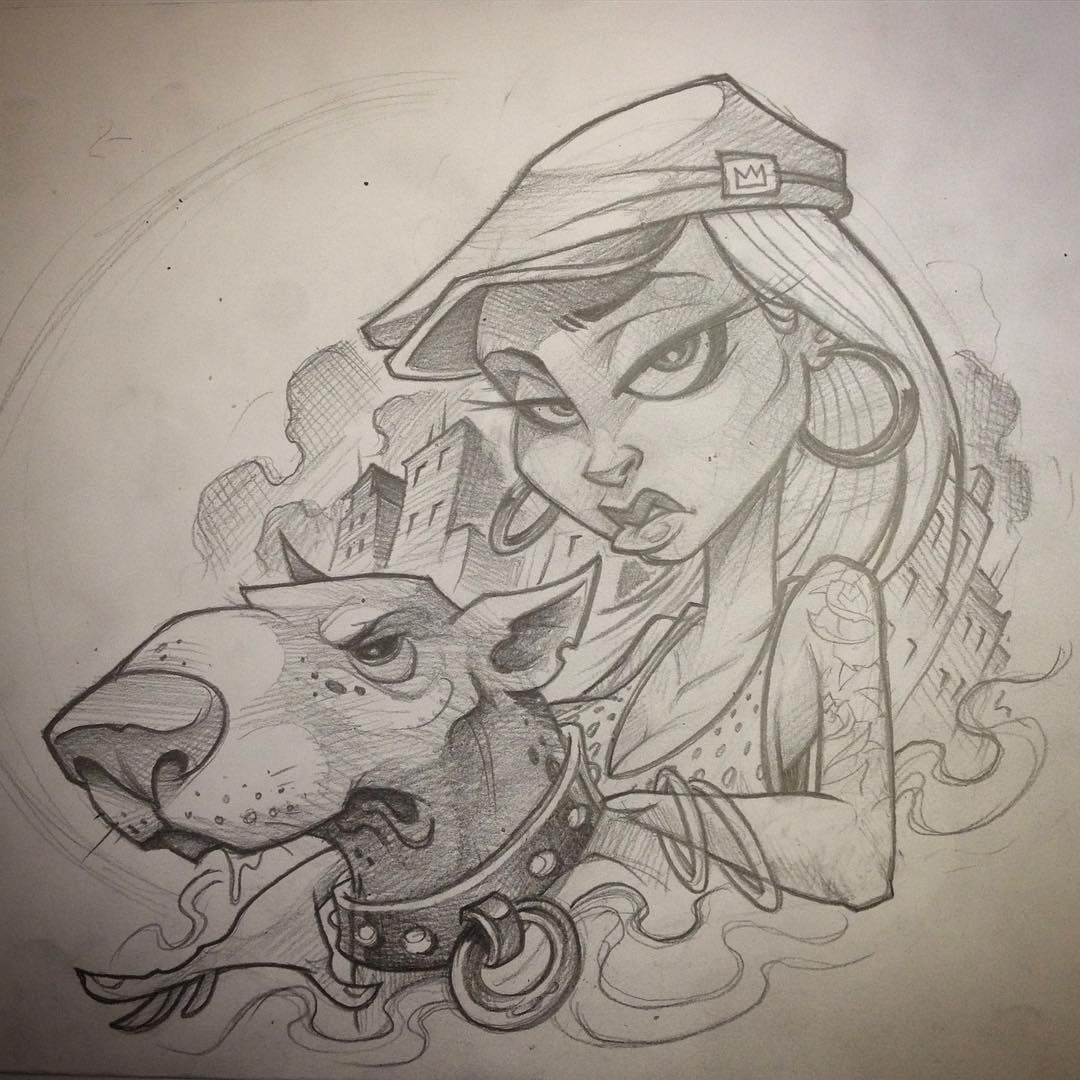 Detail Graffiti Character Sketch Gangster Nomer 12