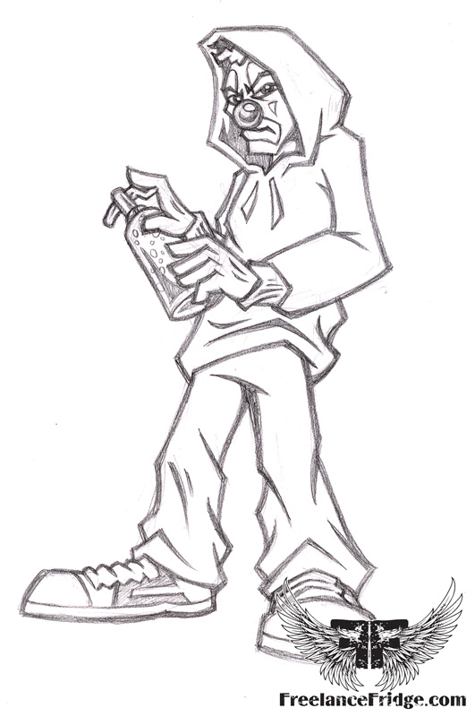 Detail Graffiti Character Sketch Gangster Nomer 15