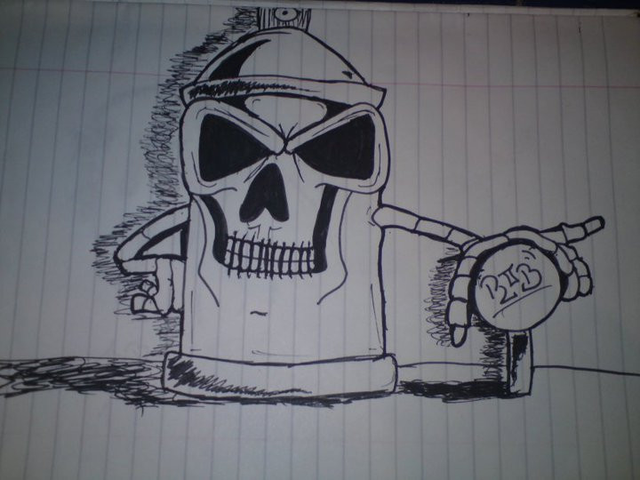 Detail Graffiti Character Sketch Gangster Nomer 22