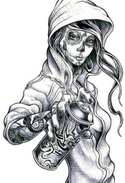 Detail Graffiti Character Sketch Gangster Nomer 23