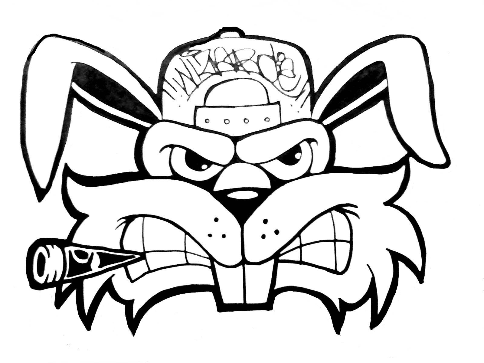 Detail Graffiti Character Sketch Gangster Nomer 26