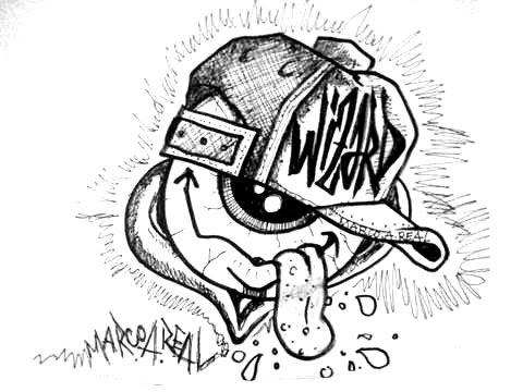 Detail Graffiti Character Sketch Gangster Nomer 31