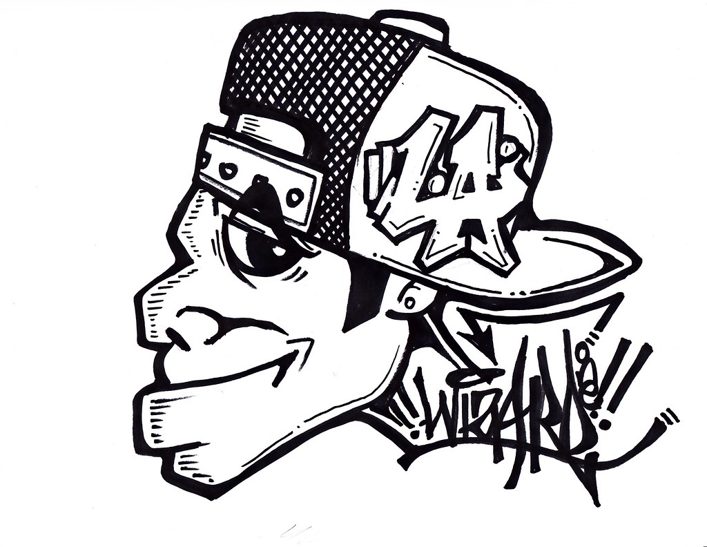 Detail Graffiti Character Sketch Gangster Nomer 34
