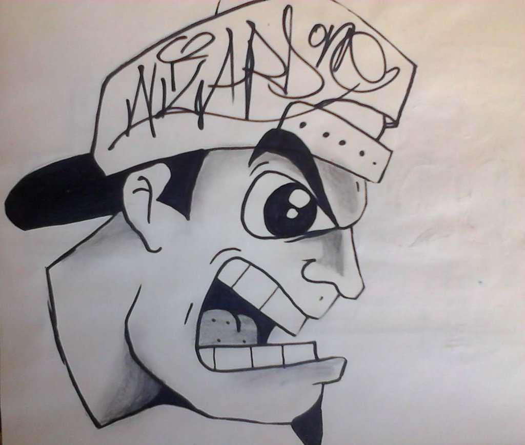 Detail Graffiti Character Sketch Gangster Nomer 38