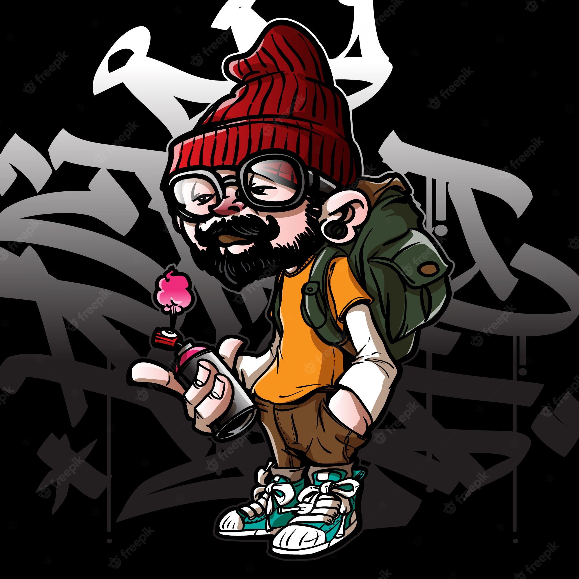 Detail Graffiti Character Sketch Gangster Nomer 40