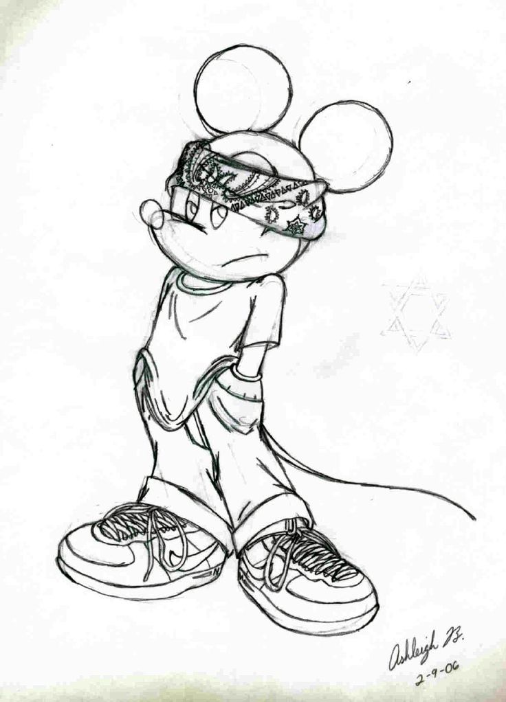 Detail Graffiti Character Sketch Gangster Nomer 5