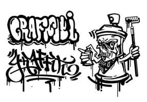Detail Graffiti Character Vector Nomer 42