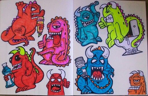 Detail Graffiti Characters Stickers By Wizard Nomer 43