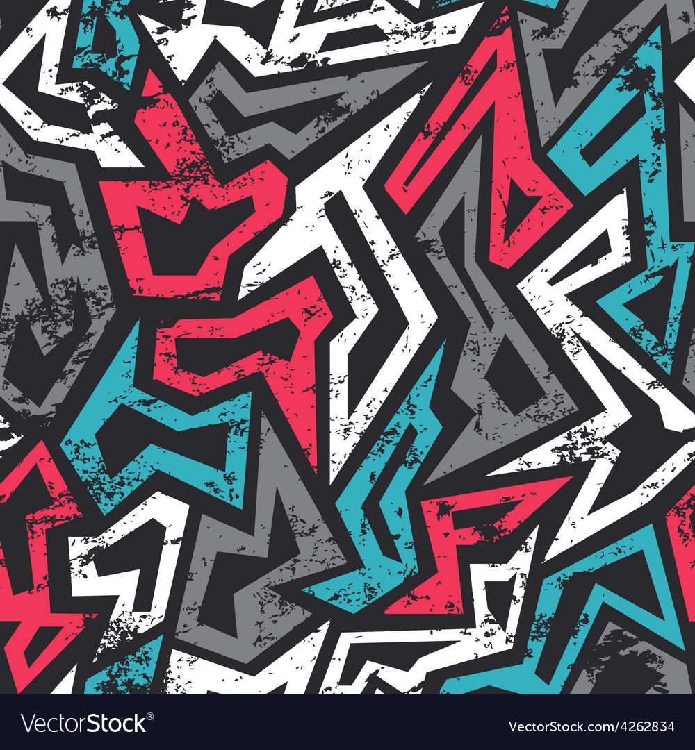 Graffiti Colorful Seamless Pattern - KibrisPDR