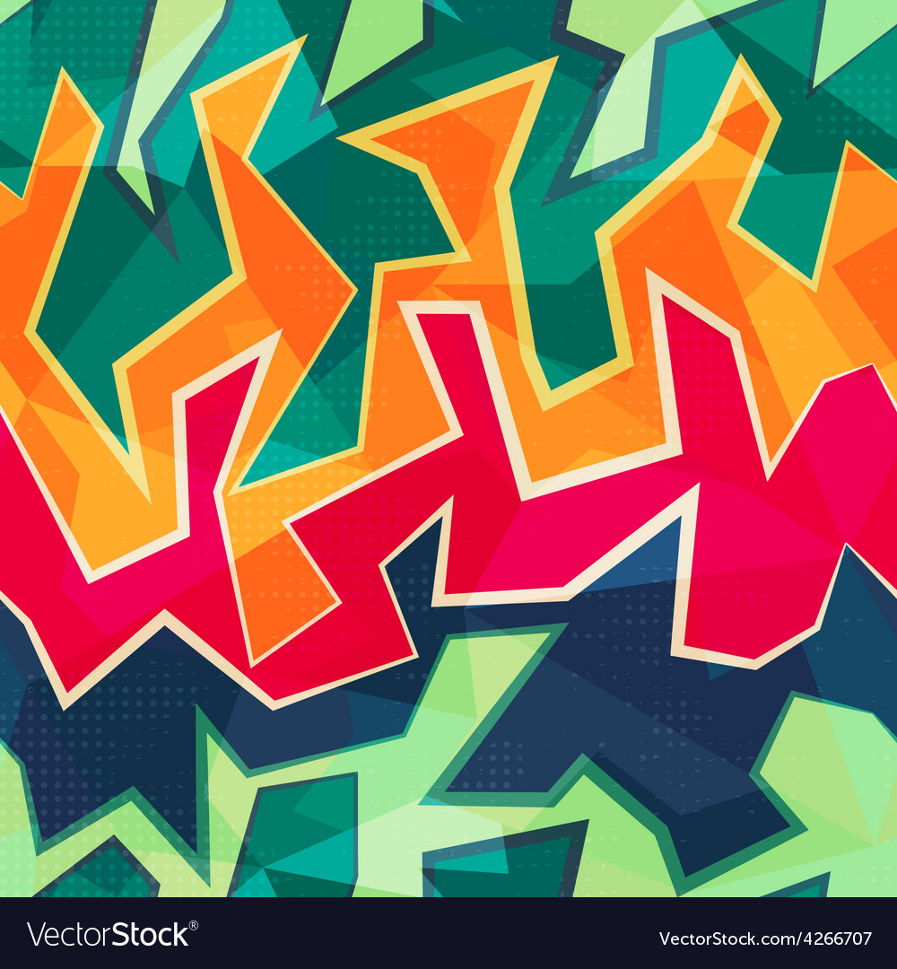 Detail Graffiti Colorful Seamless Pattern Nomer 2