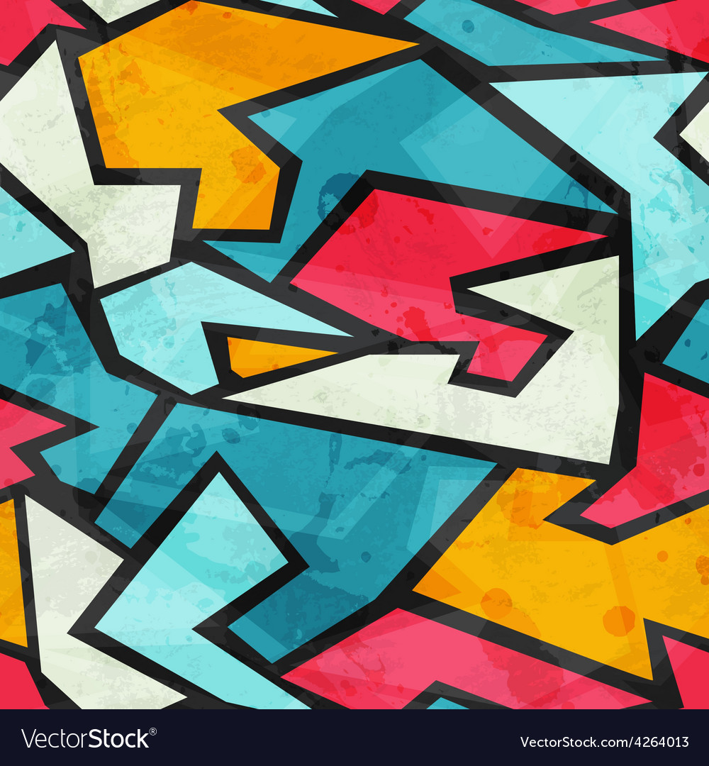 Detail Graffiti Colorful Seamless Pattern Nomer 3