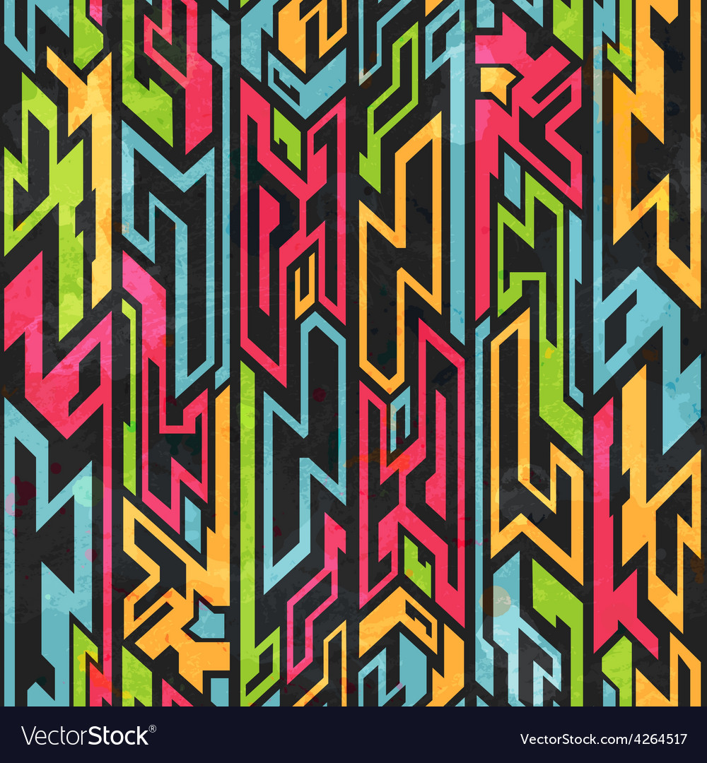 Detail Graffiti Colorful Seamless Pattern Nomer 21