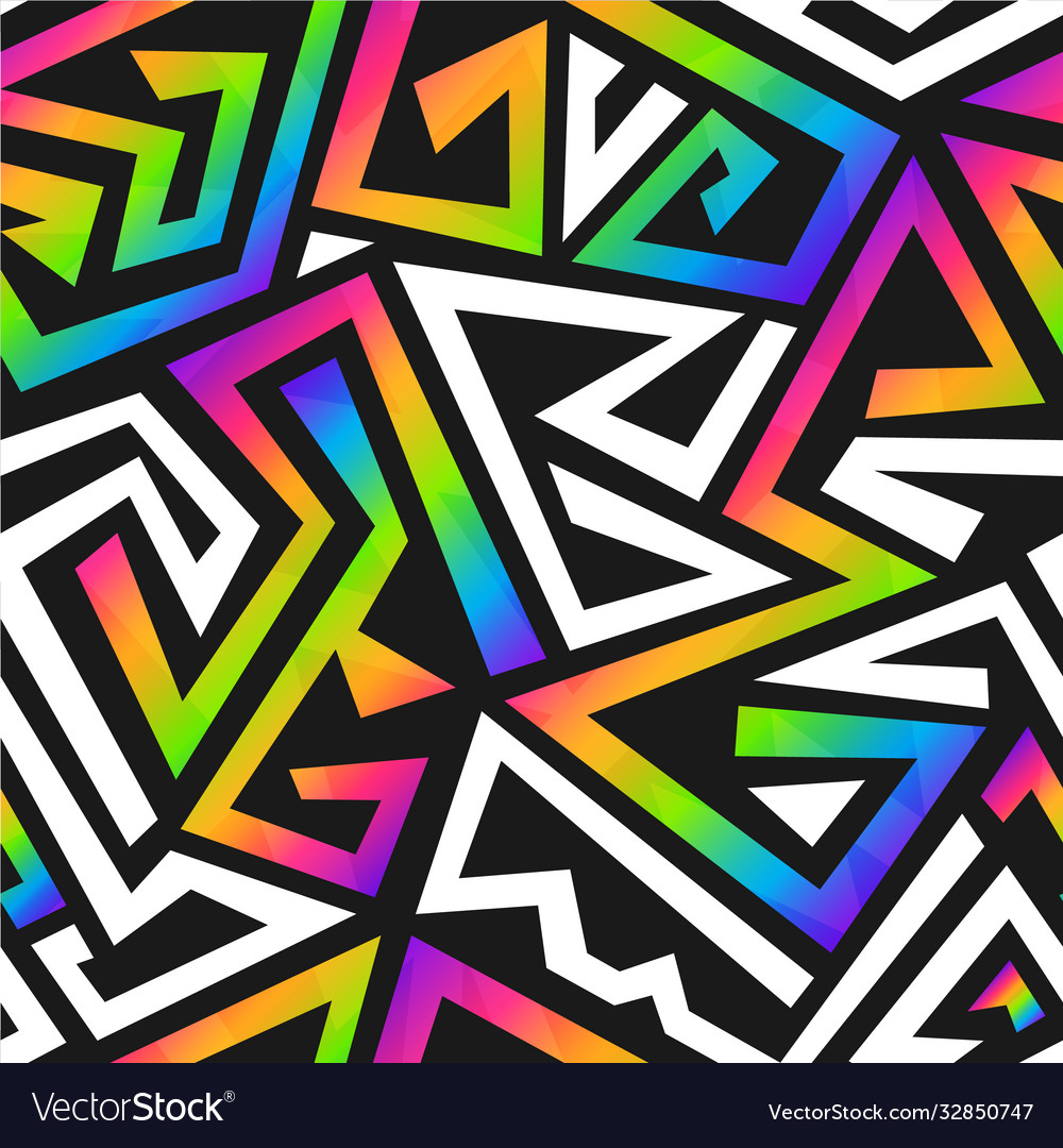 Detail Graffiti Colorful Seamless Pattern Nomer 24