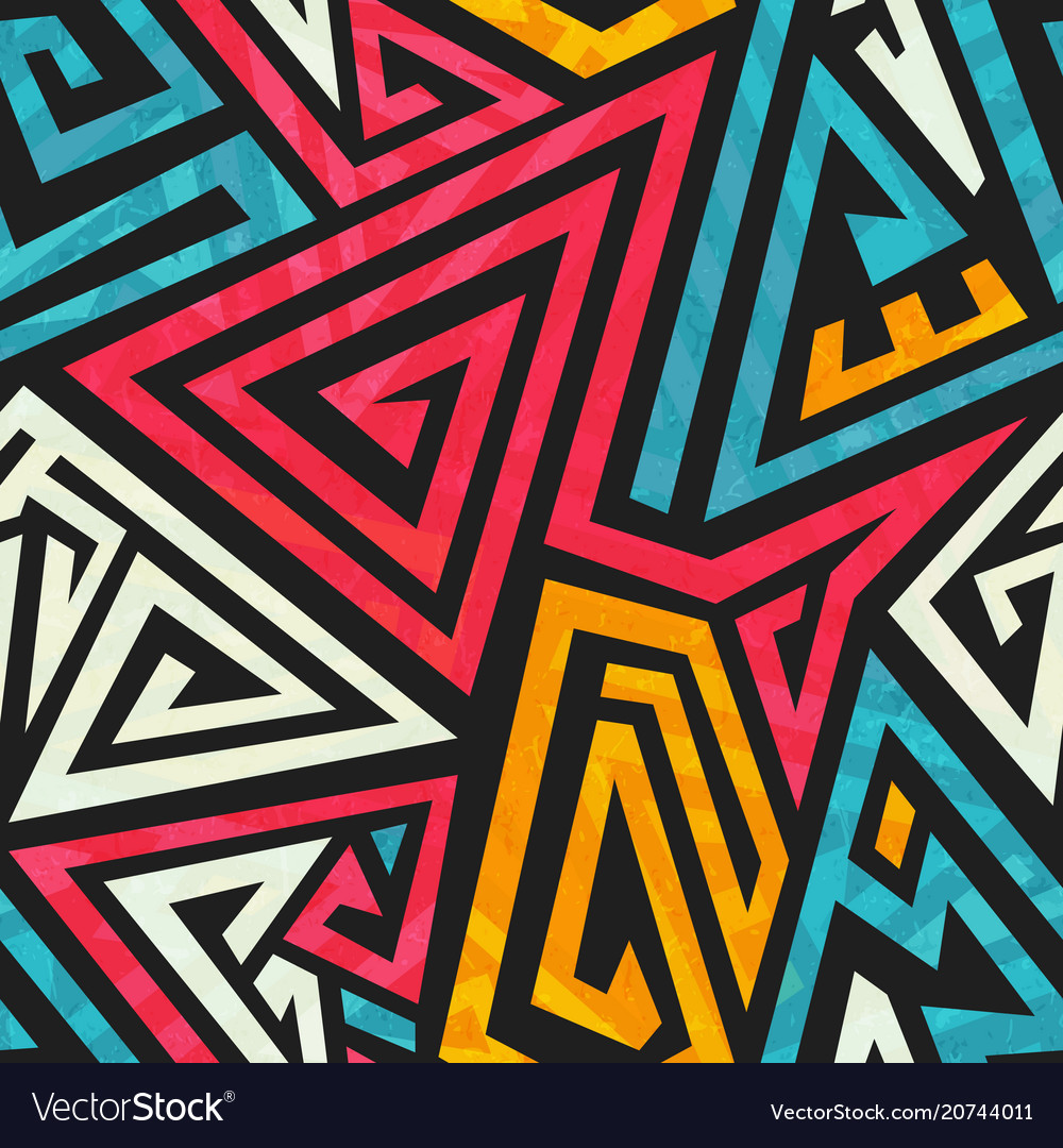 Detail Graffiti Colorful Seamless Pattern Nomer 26