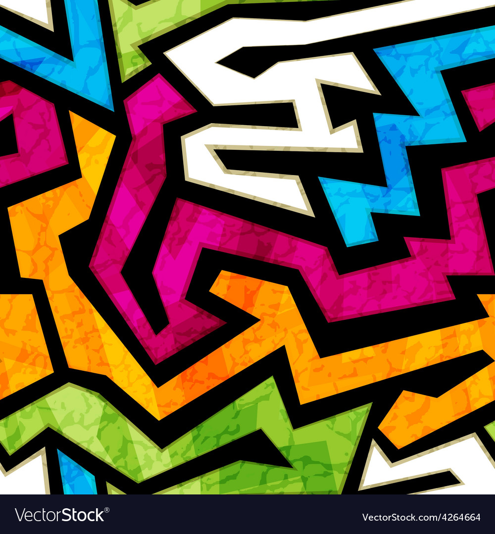 Detail Graffiti Colorful Seamless Pattern Nomer 4