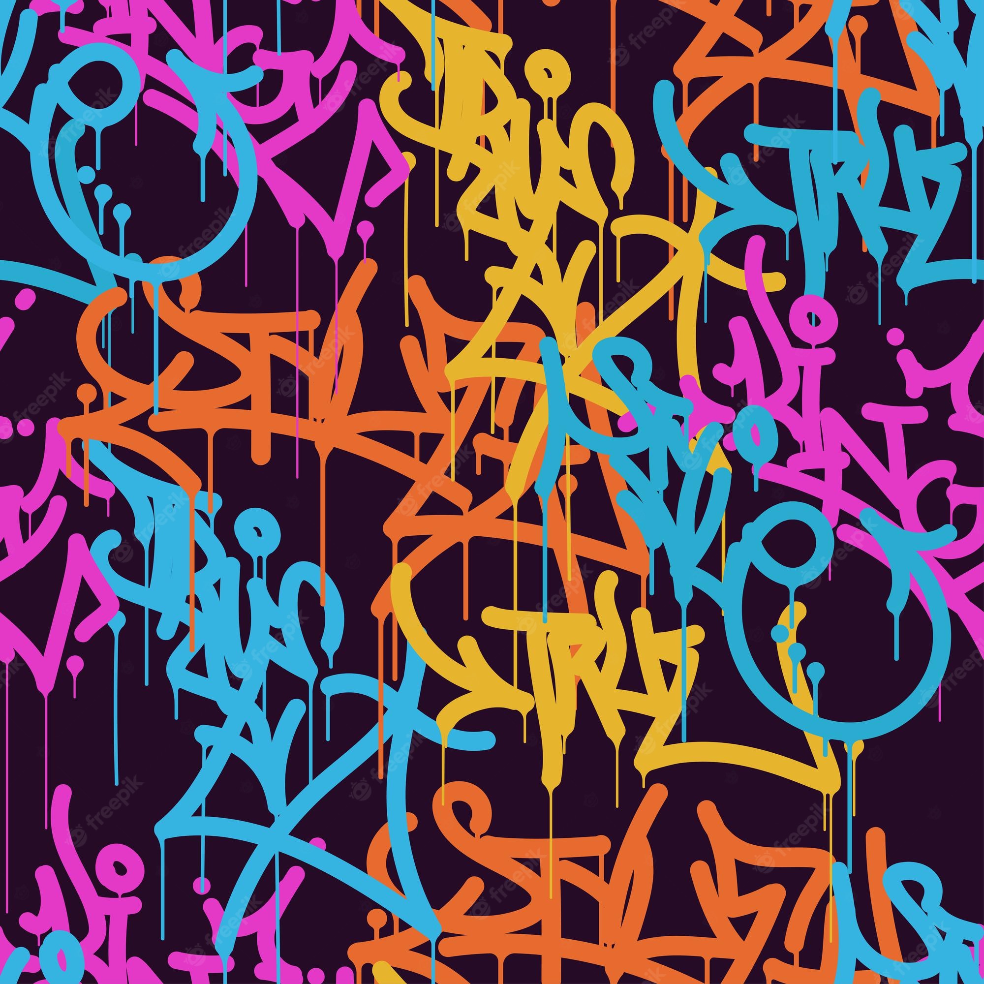 Detail Graffiti Colorful Seamless Pattern Nomer 31