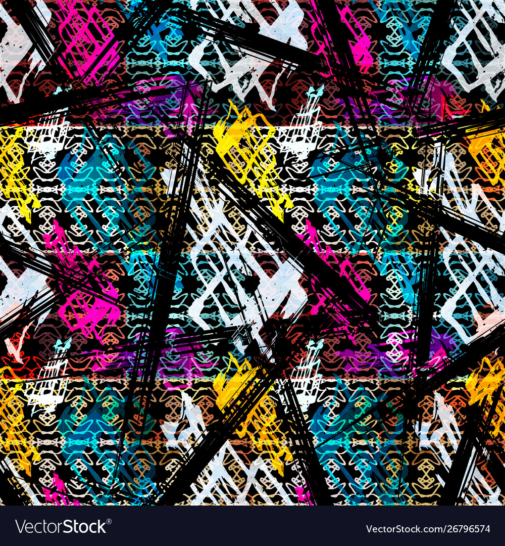 Detail Graffiti Colorful Seamless Pattern Nomer 36