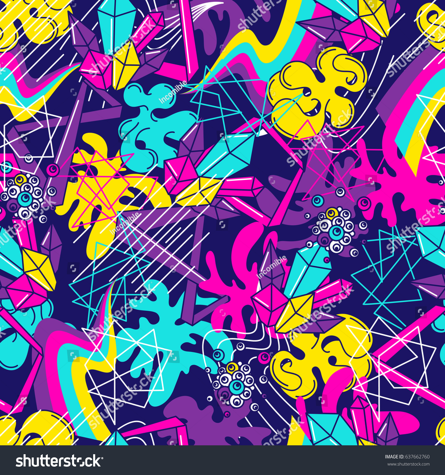 Detail Graffiti Colorful Seamless Pattern Nomer 50