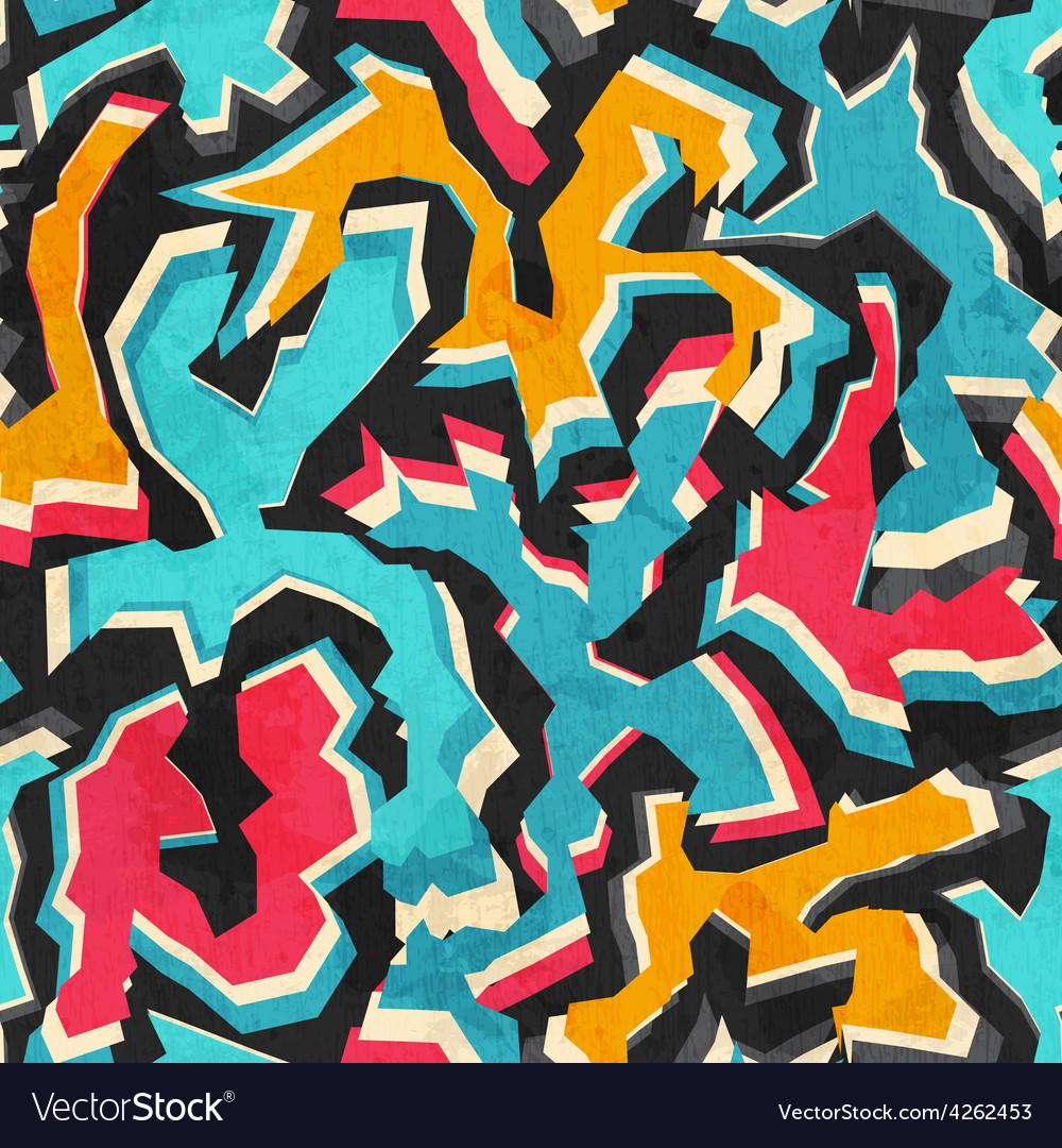 Detail Graffiti Colorful Seamless Pattern Nomer 7