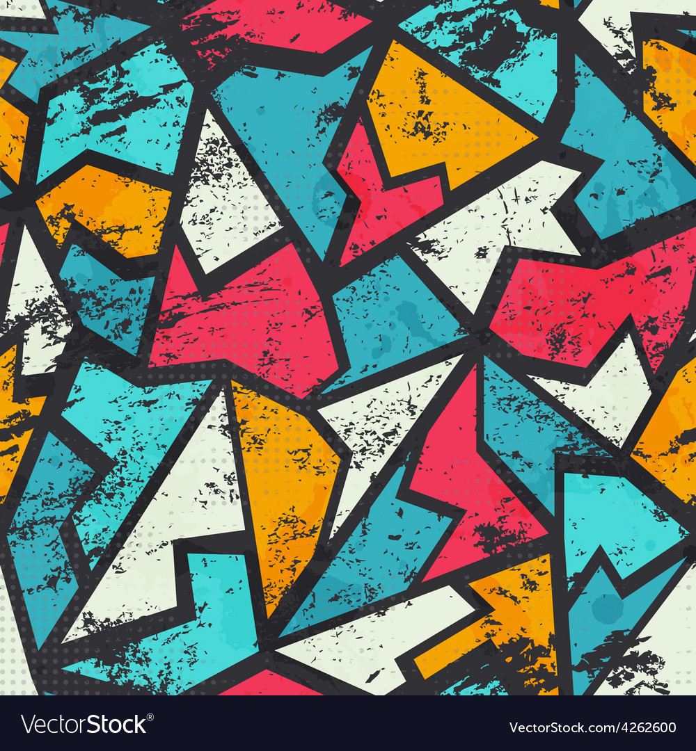 Detail Graffiti Colorful Seamless Pattern Nomer 9