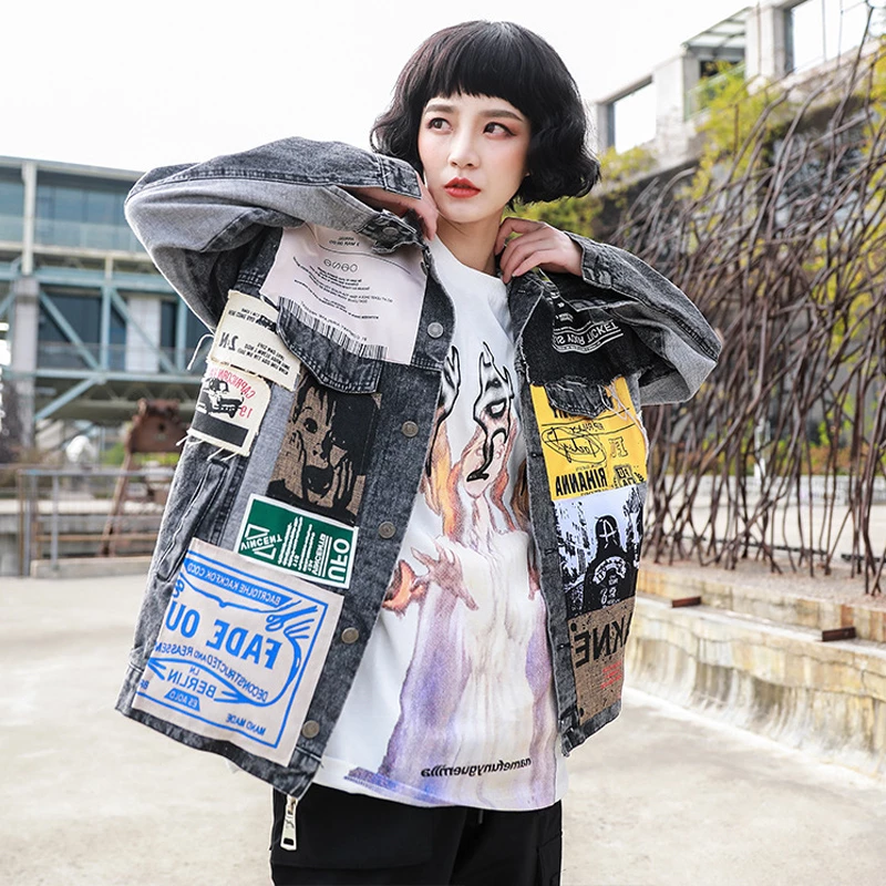 Detail Graffiti Denim Jacket Nomer 45