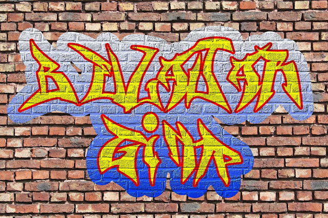 Detail Graffiti Di Gambar Menggunakan Nomer 45