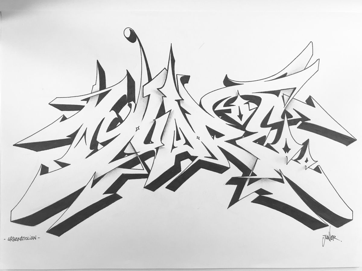 Detail Graffiti Di Kertas 3d Nomer 22