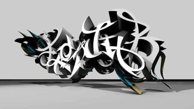 Detail Graffiti Di Kertas 3d Nomer 27