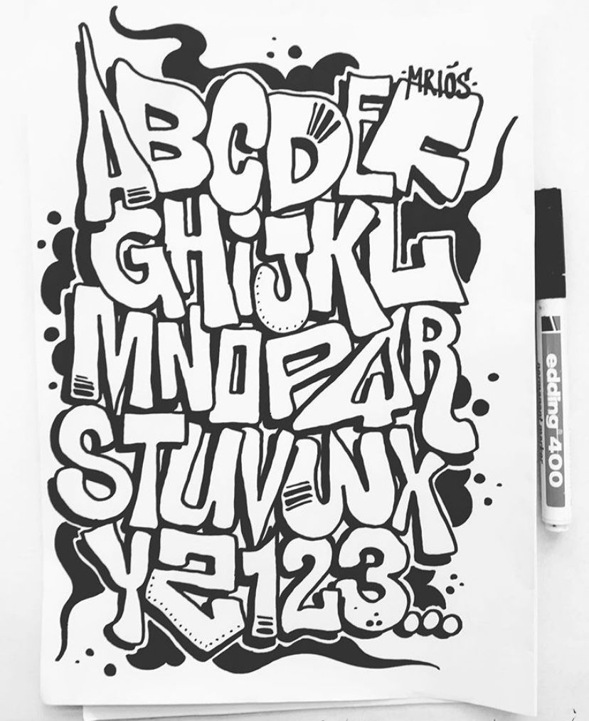 Detail Graffiti Doodle Abjad Nomer 8