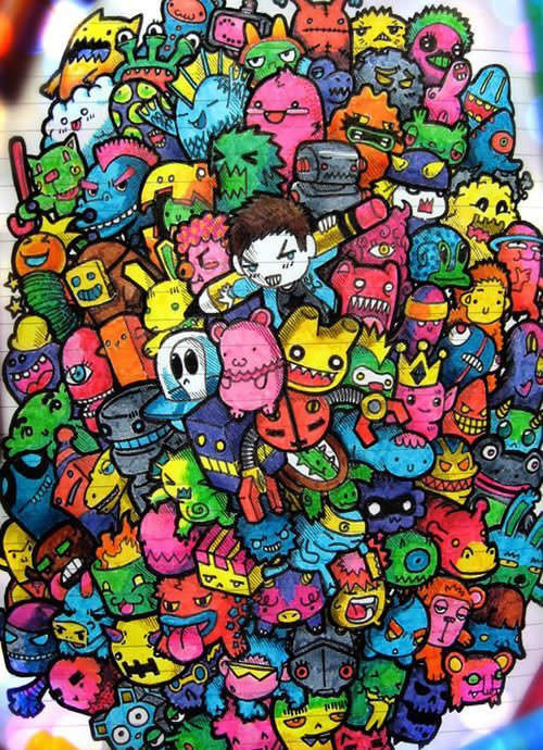 Detail Graffiti Doodle Di Kertas Nomer 9