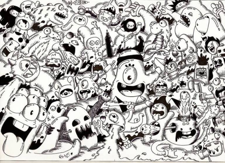 Detail Graffiti Doodle Gedung Nomer 29