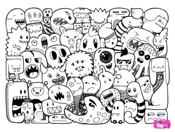 Detail Graffiti Doodle Monster Nomer 18